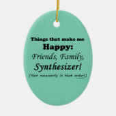 Synthesizer maakt me gelukkig keramisch ornament (Voorkant)