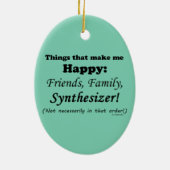 Synthesizer maakt me gelukkig keramisch ornament (Achterkant)