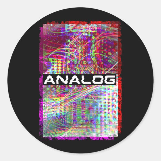 Synthesizer modulair analoog syndroom ronde sticker (Voorkant)