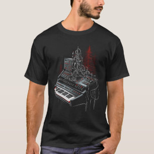 Synthesizer Music EDM Keyboard Kerstbomen Mus T-shirt