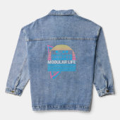 Synthesizer Synth Elektronische Muzikant Modulair  Denim Jacket (Achterkant)