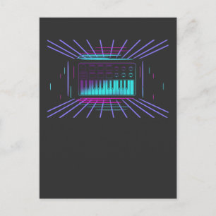 Synthesizer toetsenbord 80-inch analoge muziek briefkaart