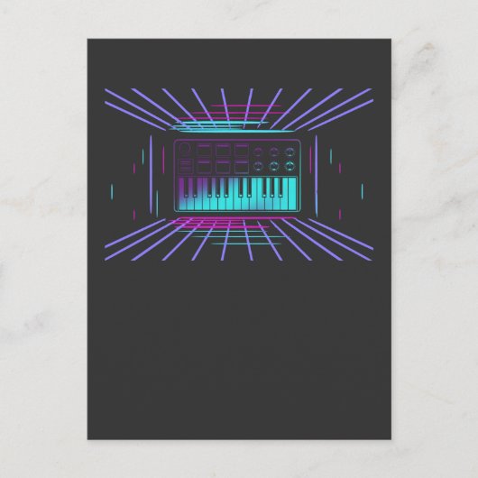 Synthesizer toetsenbord 80-inch analoge muziek briefkaart (Voorkant)