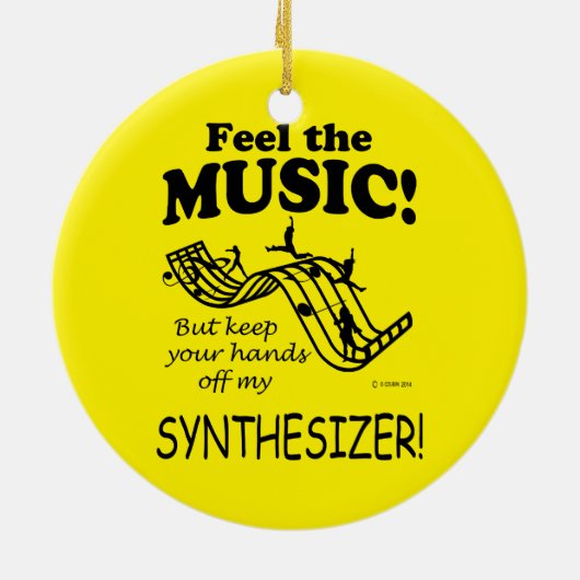 Synthesizer voelt de muziek keramisch ornament (Achterkant)