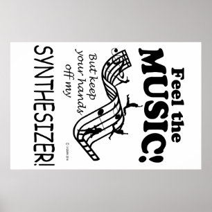 Synthesizer voelt de muziek poster