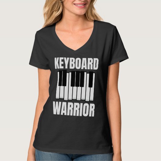 Synthesizer voor toetsenbordpapier met wieltjes t-shirt (Voorkant)