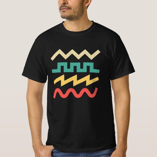 Synthesizer Waveform for Electronic Musician T-shirt (Voorkant)