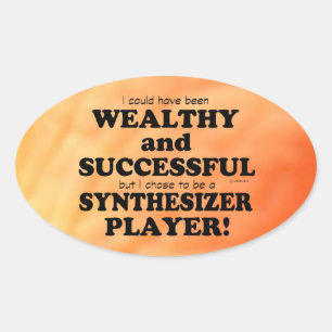 Synthesizer Wealthy & Succesvolle Oval Sticker