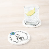 Synthesizer - Wereld draait rond Zandsteen Onderzetter (Zijkant)