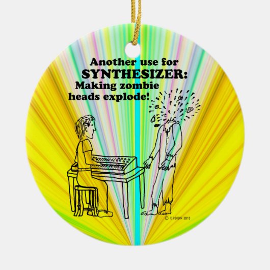 Synthesizer Zombie Explode Keramisch Ornament (Voorkant)