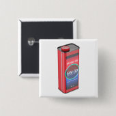 Synthetische auto motorolie blikje vierkante button 5,1 cm (Voorkant /achterkant)