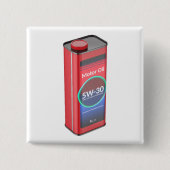 Synthetische auto motorolie blikje vierkante button 5,1 cm (Voorkant)