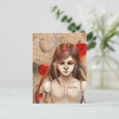 Synthetische Beauty Red-versie Briefkaart (Staand voorkant)