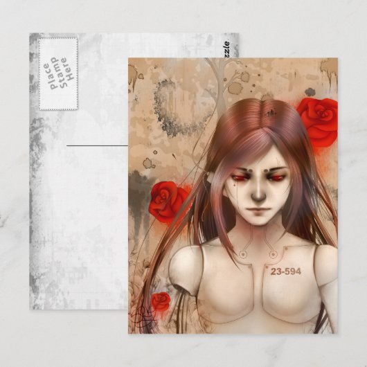 Synthetische Beauty Red-versie Briefkaart (Voorkant / Achterkant)