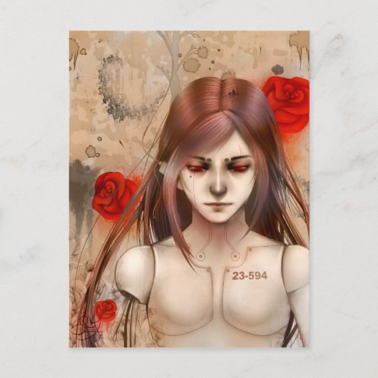 Synthetische Beauty Red-versie Briefkaart (Voorkant)