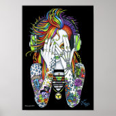 Synthetische psytrance regenboogwang A Boo Tattoo Poster (Voorkant)