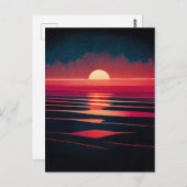 Synthgolf-rood Zee en  zonnebank Briefkaart (Voorkant / Achterkant)