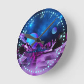 Synthwave 1980's Retro Space Time Wall Clock Ronde Klok (Hoek)