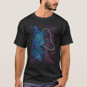 Synthwave 80s Art Predator Wolf Retro Dierlijke Da T-shirt (Voorkant)