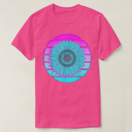 Synthwave 80s Art Vaporwave Flower Blossom Retro S T-shirt (Design voorkant)