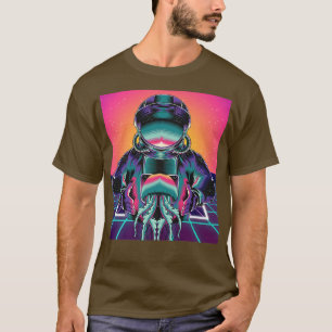 Synthwave 90s Art Vaporwave kwallen Buitenruimte T-shirt