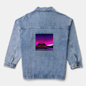 Synthwave auto uitgang retrowave futuresynth Sci F Denim Jacket (Achterkant)