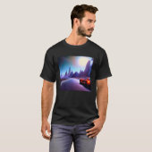 Synthwave auto uitgang retrowave futuresynth Sci F T-shirt (Voorkant volledig)