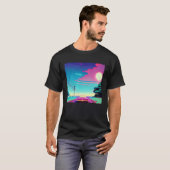 Synthwave auto uitgang retrowave futuresynth Sci F T-shirt (Voorkant volledig)