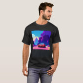 Synthwave auto uitgang retrowave futuresynth Sci F T-shirt (Voorkant volledig)