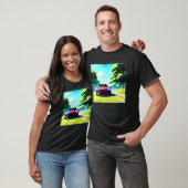Synthwave auto uitgang retrowave futuresynth Sci F T-shirt (Unisex)