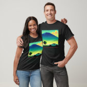 Synthwave auto uitgang retrowave futuresynth Sci F T-shirt (Unisex)
