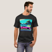 Synthwave auto uitgang retrowave futuresynth Sci F T-shirt (Voorkant volledig)