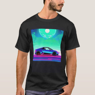 Synthwave auto uitgang retrowave futuresynth Sci F T-shirt
