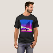Synthwave auto uitgang retrowave futuresynth Sci F T-shirt (Voorkant volledig)