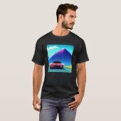 Synthwave auto uitgang retrowave futuresynth Sci F T-shirt (Voorkant volledig)