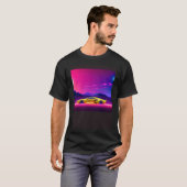 Synthwave auto uitgang retrowave futuresynth Sci F T-shirt (Voorkant volledig)