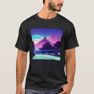 Synthwave auto uitgang retrowave futuresynth Sci F T-shirt