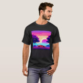 Synthwave auto uitgang retrowave futuresynth Sci F T-shirt (Voorkant volledig)