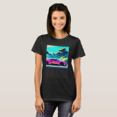 Synthwave auto uitgang retrowave futuresynth Sci F T-shirt (Voorkant volledig)
