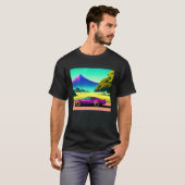 Synthwave auto uitgang retrowave futuresynth Sci F T-shirt (Voorkant volledig)