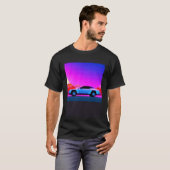 Synthwave auto uitgang retrowave futuresynth Sci F T-shirt (Voorkant volledig)