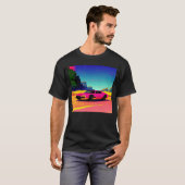 Synthwave auto uitgang retrowave futuresynth Sci F T-shirt (Voorkant volledig)