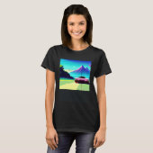 Synthwave auto uitgang retrowave futuresynth Sci F T-shirt (Voorkant volledig)