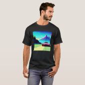 Synthwave auto uitgang retrowave futuresynth Sci F T-shirt (Voorkant volledig)