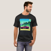 Synthwave auto uitgang retrowave futuresynth Sci F T-shirt (Voorkant volledig)