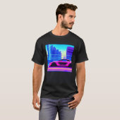 Synthwave auto uitgang retrowave futuresynth Sci F T-shirt (Voorkant volledig)