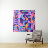 Synthwave Bauhaus Neon poster #2 donkerroze paarse Wandkleed (In Situ (horizontaal))