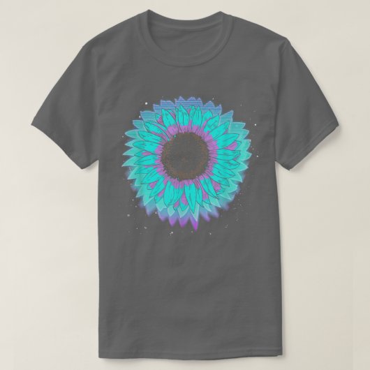 Synthwave bloem 90s Vaporwave Sunflower T-shirt (Design voorkant)