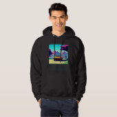 Synthwave car outrun retrowave futuresynth sci fi hoodie (Voorkant volledig)