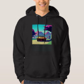 Synthwave car outrun retrowave futuresynth sci fi hoodie (Voorkant)